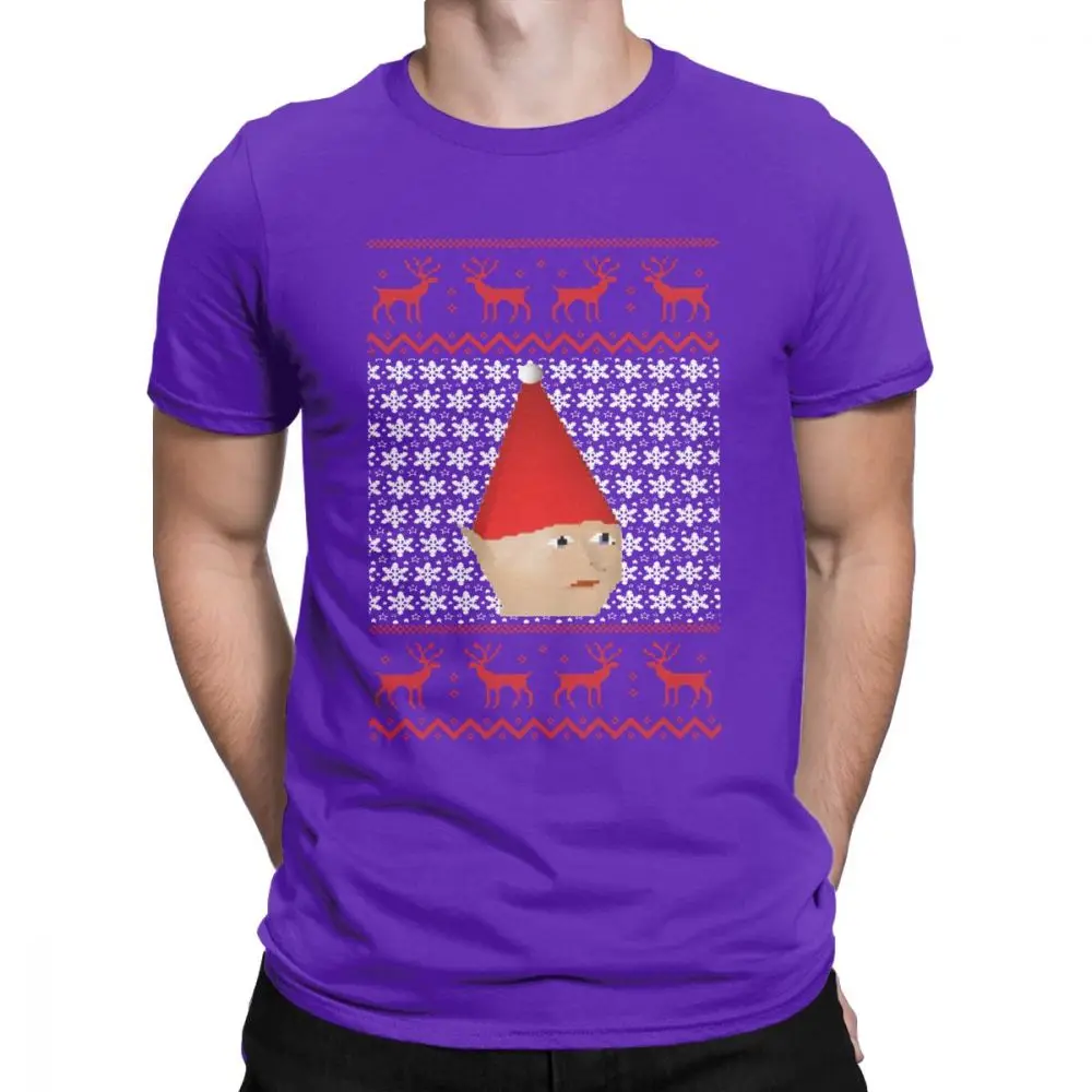 Мужская Рождественская футболка Runescape Gnome, RS Meme, одежда из чистого хлопка, креативная футболка с коротким рукавом размера плюс 4XL 5XL - Цвет: Фиолетовый