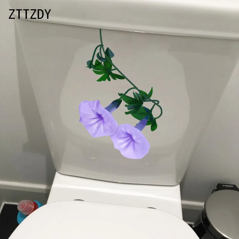 ZTTZDY 16 8*24 см два фиолетовых цветов на трубе художественная Наклейка стену для