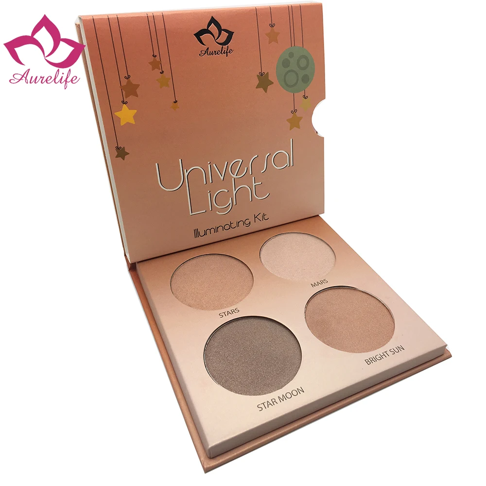 Aurelife 4 цвета Shimmer Glow Contour Kit Осветляющий Макияж Косметика телесный порошок Прямая поставка