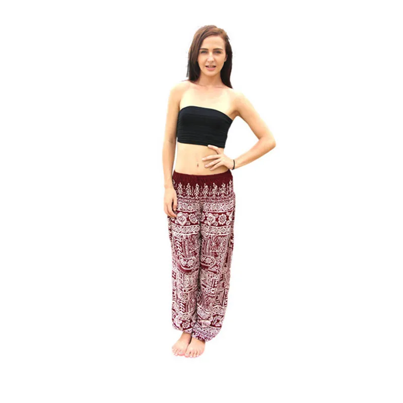 6 цветов летние пляжные штаны для женщин тайские уличные йоги с высокой талией