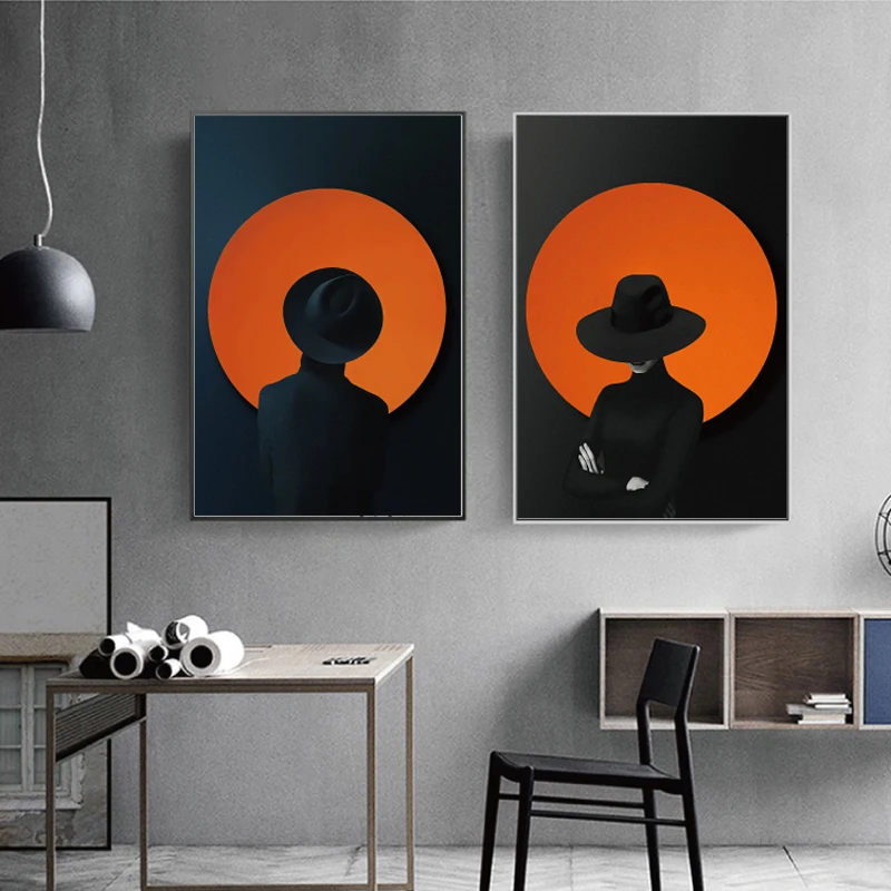 Абстрактная мода современная девушка холст для покупок картина печатный плакат