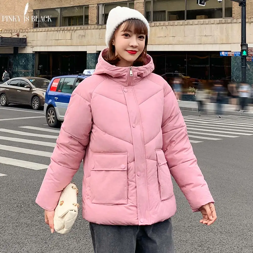 PinkyIsBlack/2019 зимняя куртка для женщин пальто модная женская с капюшоном женские
