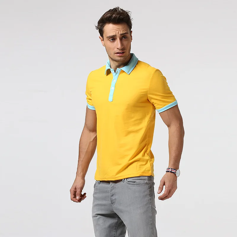 

New men's leisure cultivate one's morality personality bump color collar short sleeve polo shirts crime men's clothes