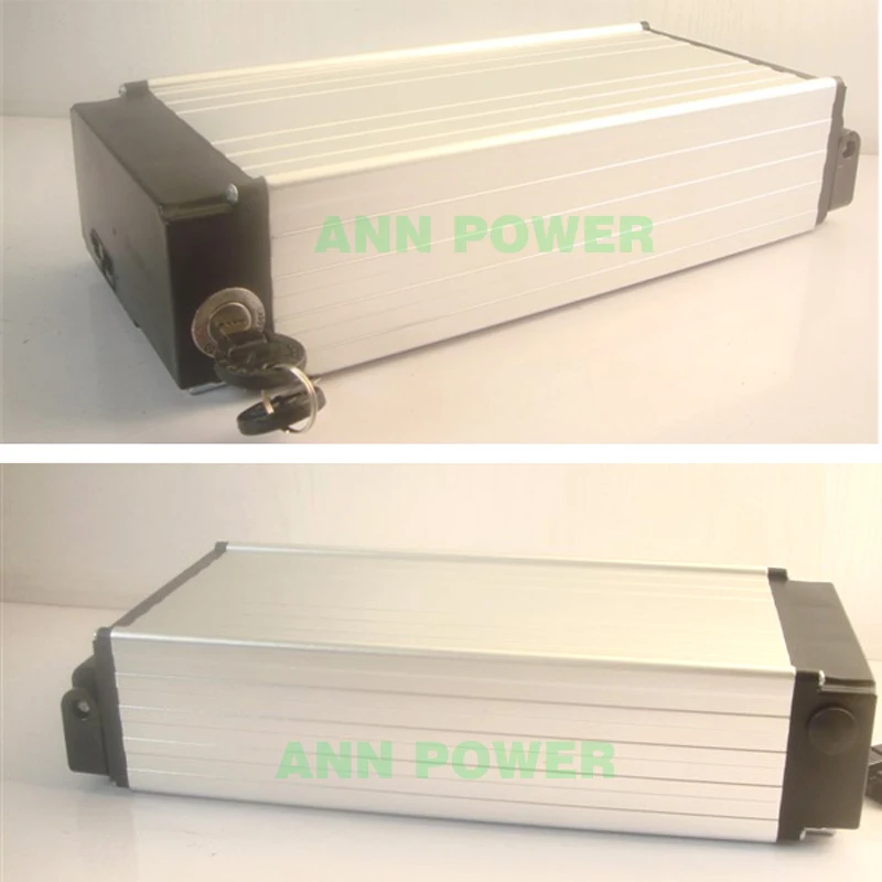 18650 lithium battery box Rear rack type electric case for 36V or 48V E-bike battery aluminum box Inner size 290*145*68mm