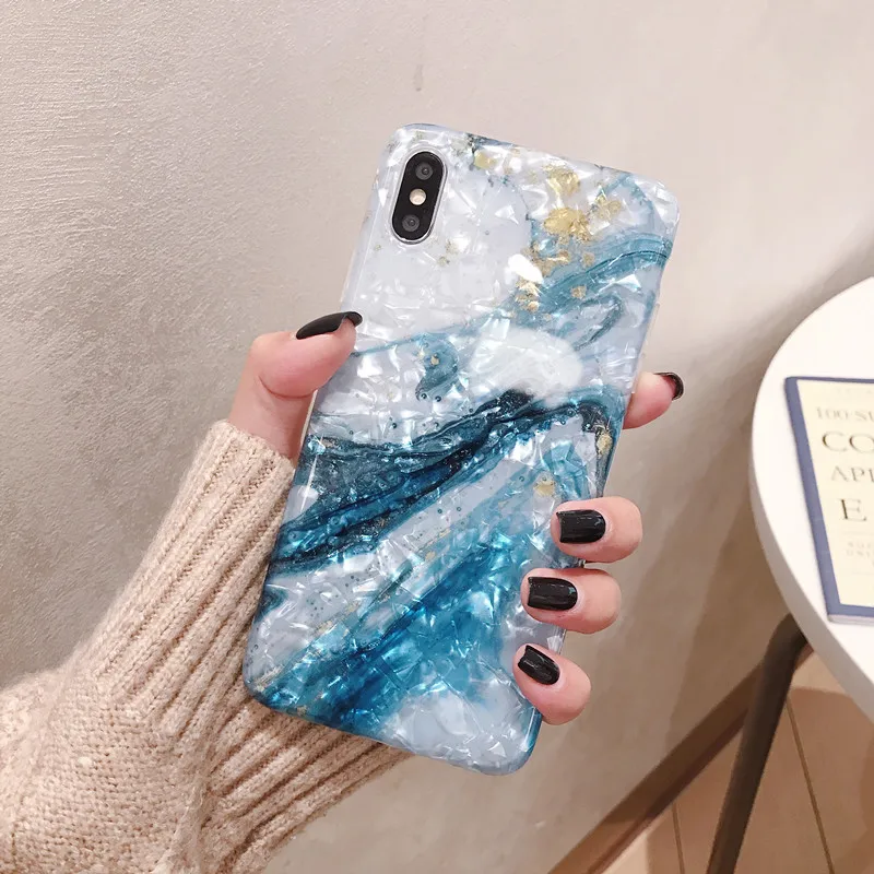 Чехол с мраморным узором в виде раковины для huawei P20 P30 Pro Lite, чехол, мягкая задняя крышка из ТПУ для huawei mate 20 30 Pro, чехол - Цвет: 2