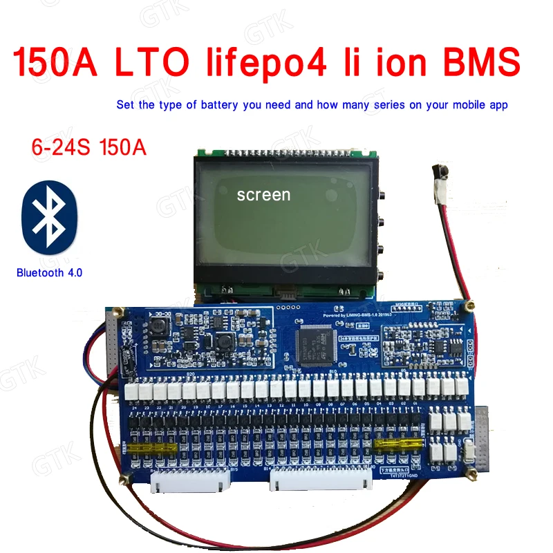 Bluetooth с приложением 6S 24S 100A BMS 7S 10S 15S 13S 14s 16S 20S 36V 48V lifepo4 li ion LTO литиевая батарея