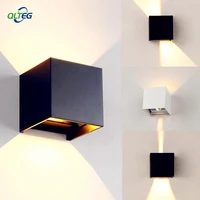 modern brief cube adjustable surface mounted led wall lamps outdoor waterproof ip65 aluminum wall lights up down garden lights