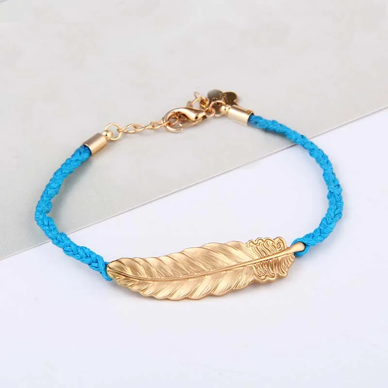 Женский браслет с красной нитью регулируемый плетеный золотого цвета|pulseras