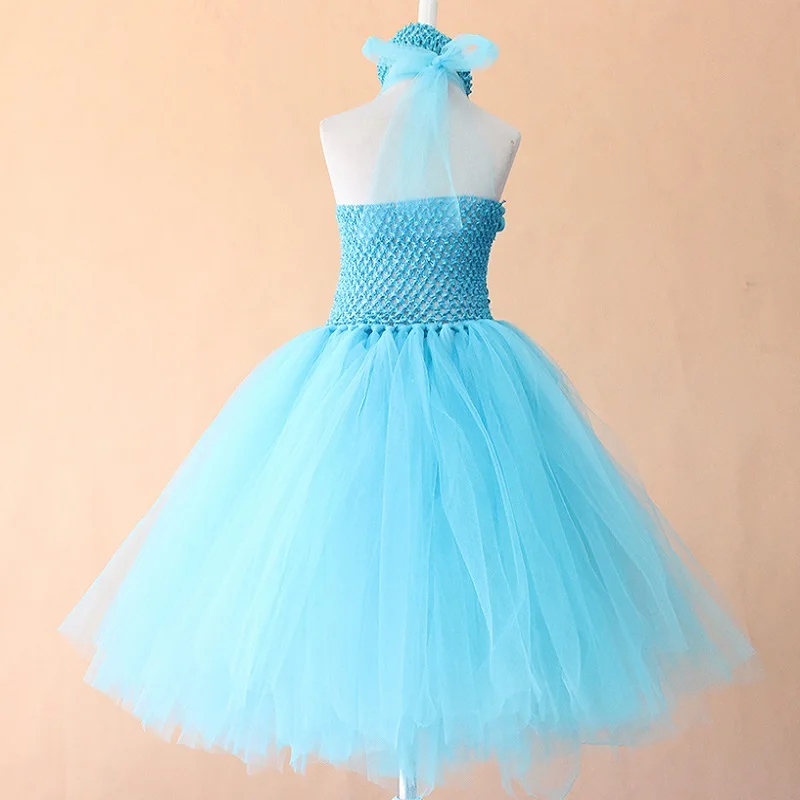 turquoise flower petal tutu dress for baby girls summer handmade gorgeous babies birthday party photo props soft gown | Детская одежда