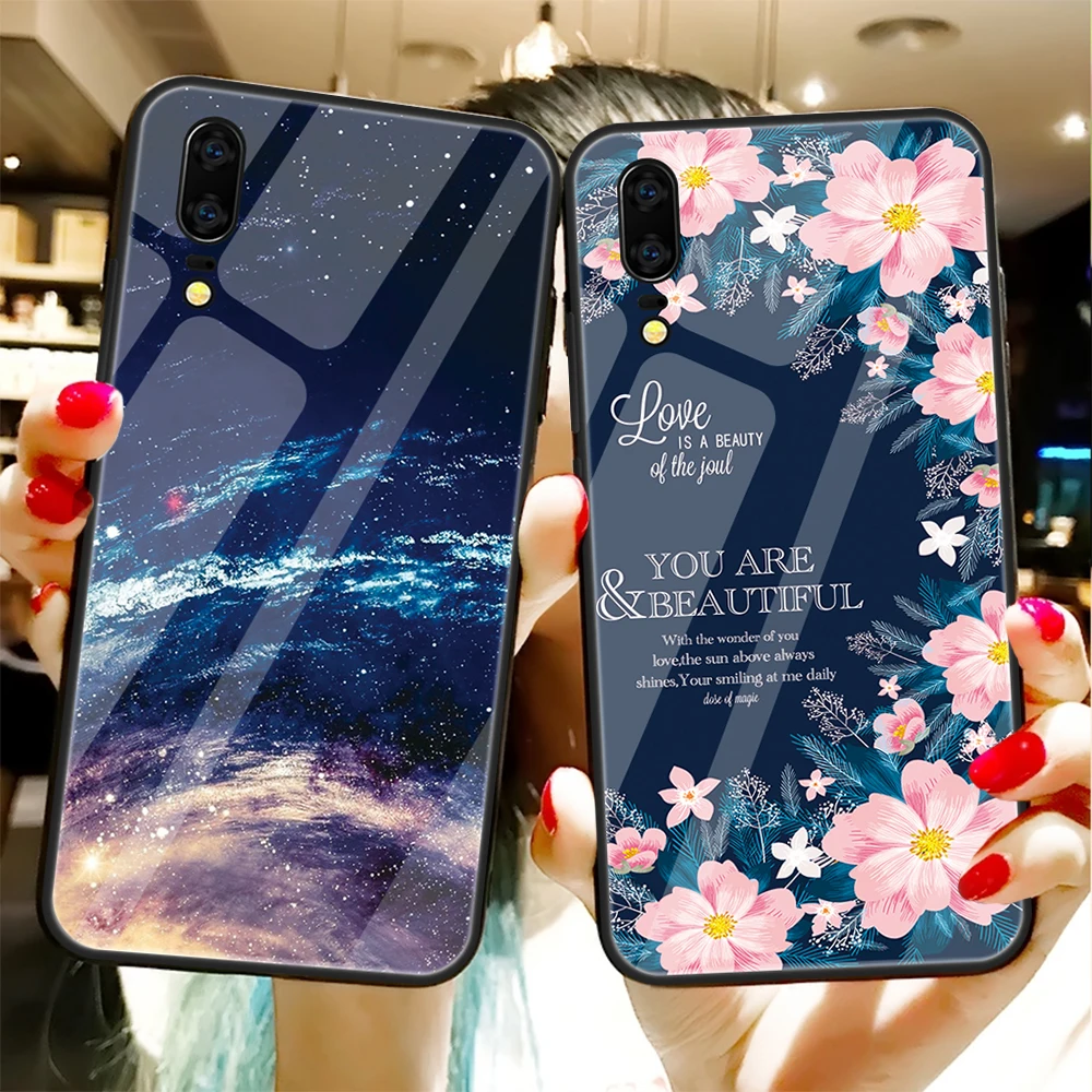 Case for Huawei Mate 20 HMA L09 L29 AL00 Mate20 Tempered Glass Back Cases Cover Shell HMA-L09 HMA-L29 Phone Silicone Coque |