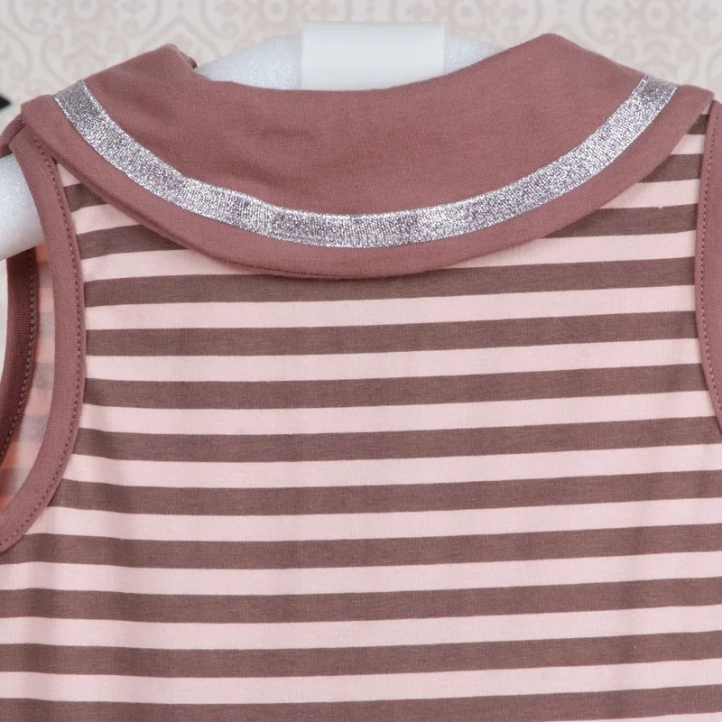 2021 Little Q sleeveless striped baby girl summer cotton dress pink princess children underwear kid girls clothing | Детская одежда и
