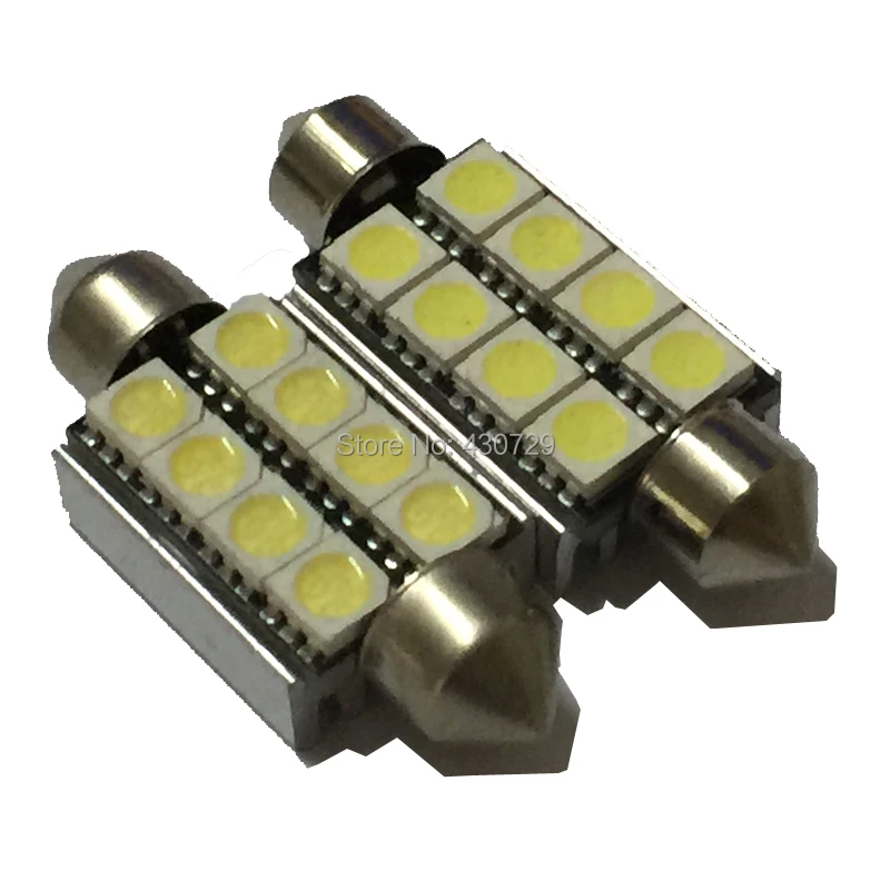 50 шт. Festoon 8 SMD 5050 LED CANBUS 39 мм 41 42 купольная Автомобильная интерьерная лампа для