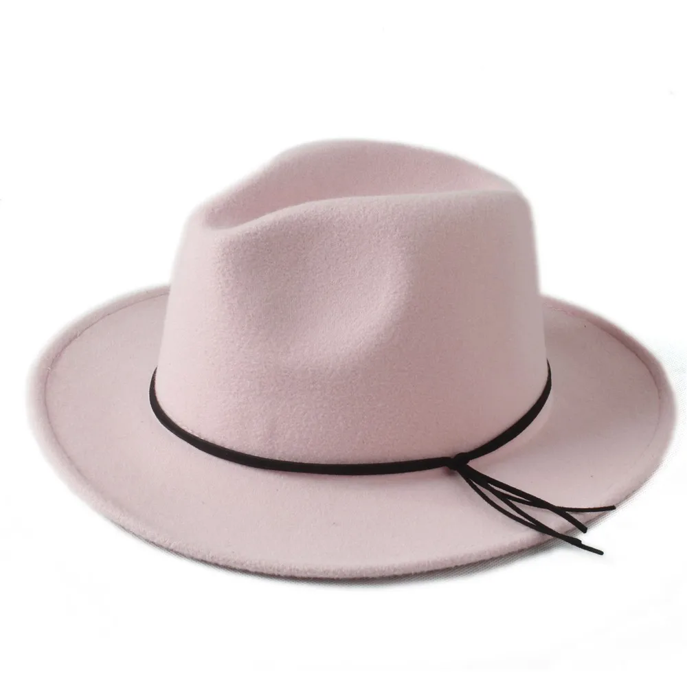 Шерсть Унисекс Женская Мужская Chapeu Feminino Fedora Шляпа Для Laday Мужская шерстяная Панама повязка на голову Джаз церковный топ шляпа