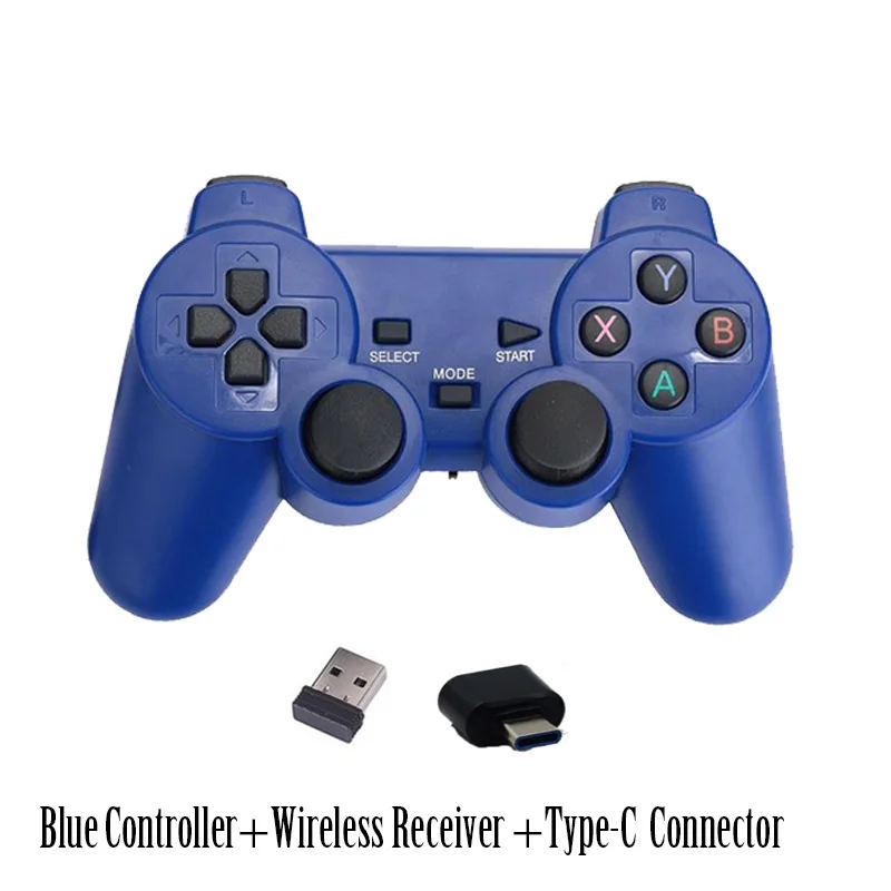Blue Type-C Беспроводные Игровые приставки для Android смартфона/планшета/ПК/PS3/tv Box игровой контроллер для Smart tv set top box - Цвет: Blue Type-C