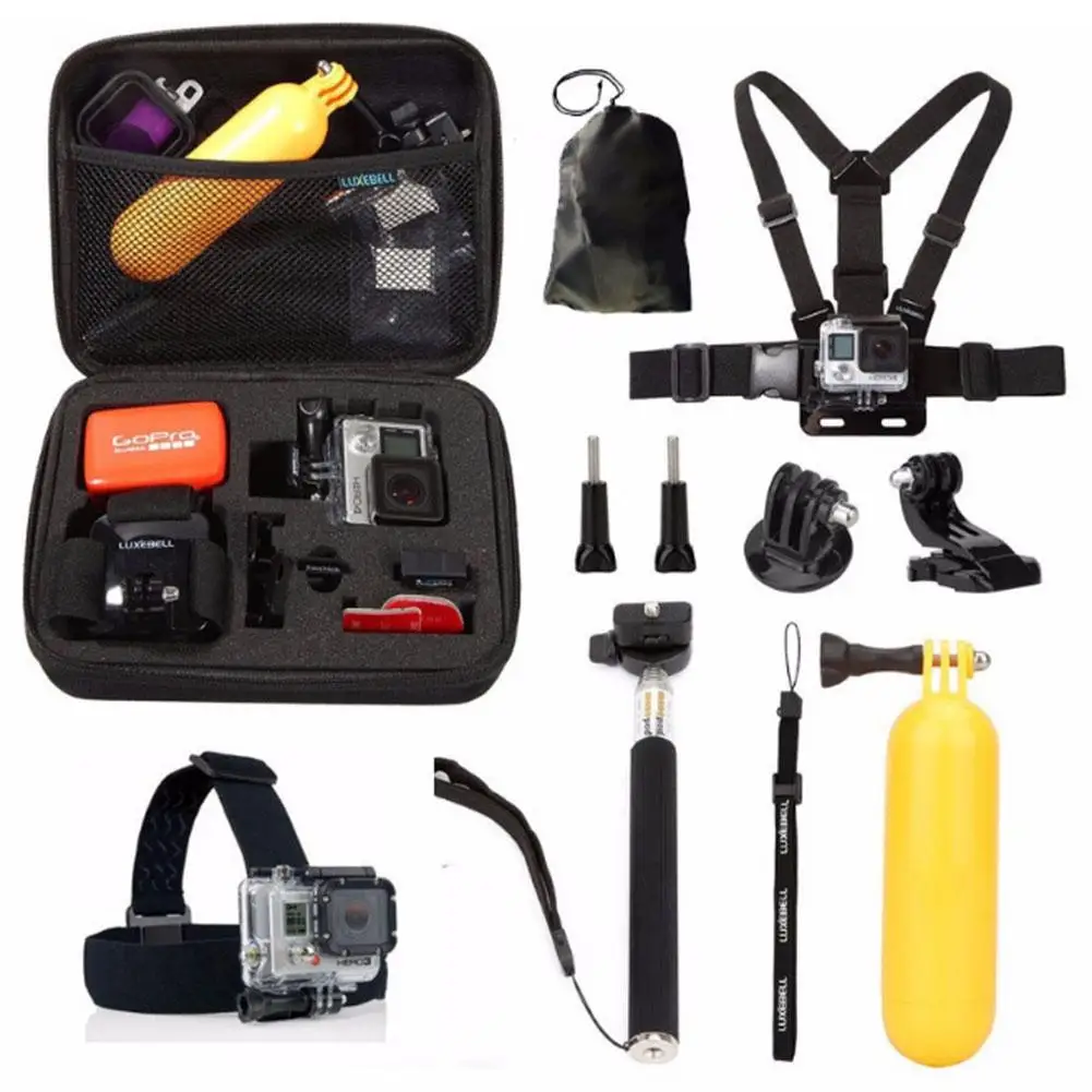 10 в 1 Go Pro Набор аксессуаров для GoPro Hero 7 6 5 4 sessession 3 + Xiaomi Yi комплект спортивной