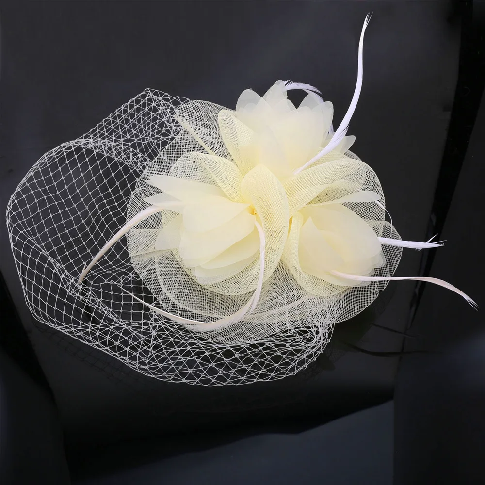 U7 Европейский Стиль Вуаль Перо Женские Аксессуары Для Волос Чародей Шапка