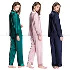 Шелковая атласная пижама для женщин, Подарочный пижамный комплект, пижама для дома S,M,L,XL,2XL,3XL