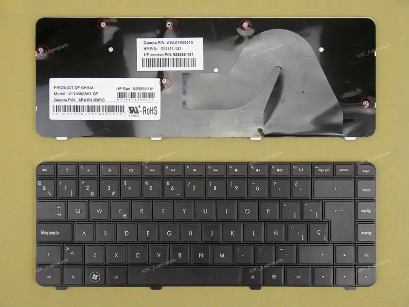 Новая клавиатура SP с испанской раскладкой для HP CQ42-125LA CQ42-126LA CQ42-200LA Series Black |