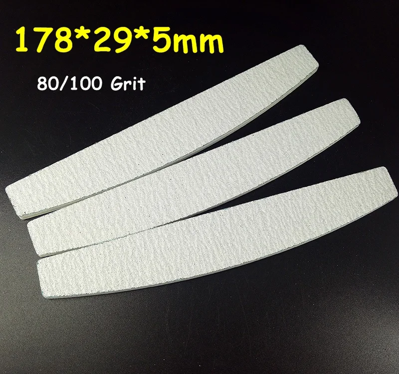 

2Pcs Pro 80/100 Gray Nail Buffer Boat Sanding Sandpaper Nail Files Double Sided Thick Stick Art Manicure Pedicure Nail Art Tool
