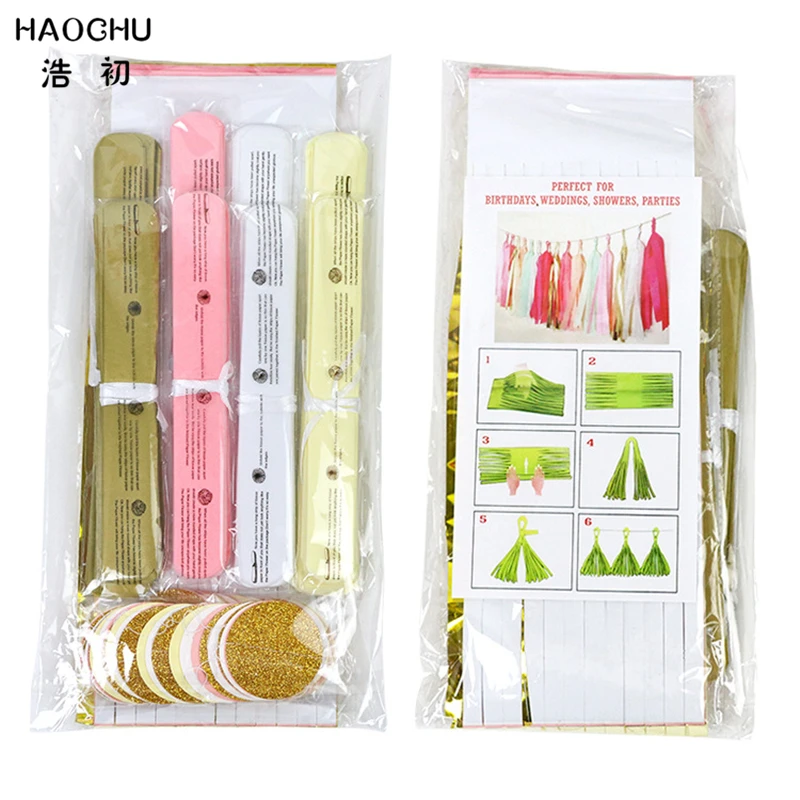 HAOCHU 30 шт. розово-белые Папиросные помпоны цветочные шарики Бумажная гирлянда