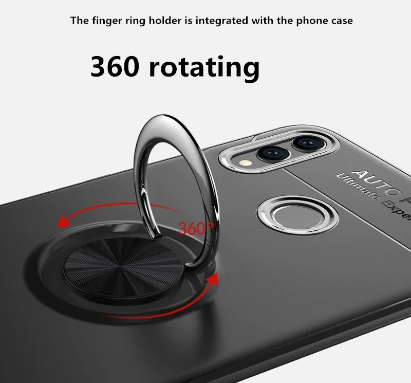 Чехол для Huawei Y7 Pro 2019 жесткий чехол с откидной ножкой и кольцом на палец y9 Enjoy 9 Plus