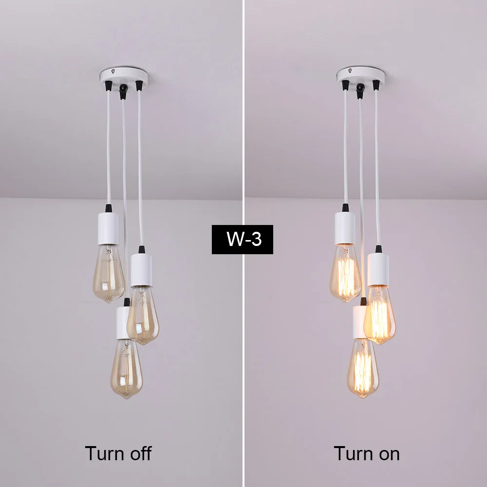 White color Современные подвесные потолочные лампы, простые DIY подвесные светильники, подвесные светильники для домашнего интерьера, Светильники для гостиной - Цвет корпуса: White color