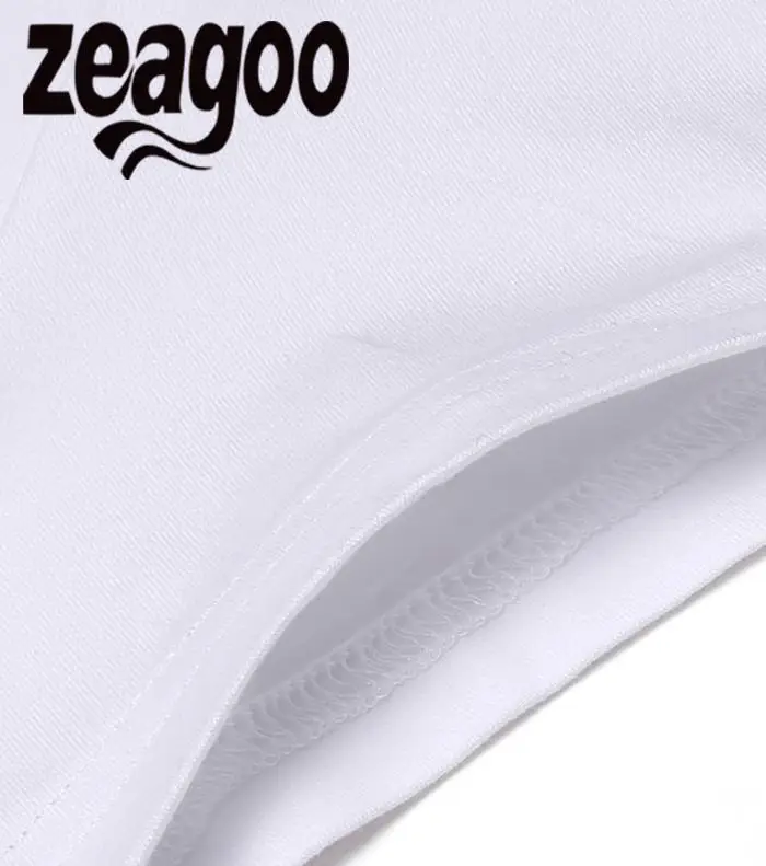 Zeagoo Повседневное одноцветное Plain Crew Neck Slim Fit мягкий короткий рукав Футболка белая