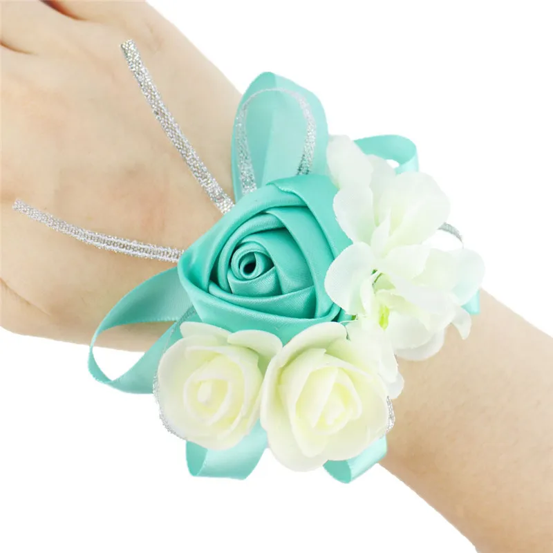 Zilue 10 шт./лот невесты Tiffanyblue наручные Цветы Букет сестры ручной работы с цветочным