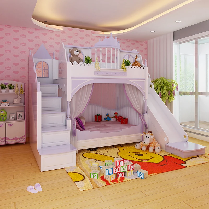 Американская детская кровать креативный детский замок Кровать Принцесса замок кровать из Китая