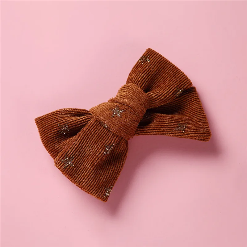 Hair clips 4 1 шт., повязки на голову из вельвета с бантом или заколки для волос, тканевый бант для девочек, заколки для волос с милым принтом, аксессуары для волос - Цвет: Hair clips 4
