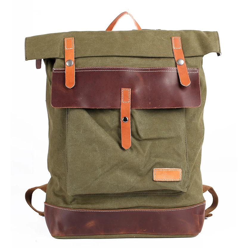 Многофункциональный винтажный дорожный рюкзак из натуральной воловьей кожи для