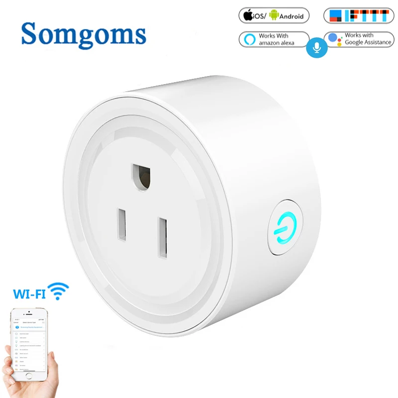 

US 10A Smart Plug Wifi Smart Socket Energy Monitor Timing Function Smart Life APP Remote Control Works With Alexa Google Home