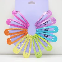 12pcsset glitter candy color children snap hair clip barrettes girls cute hairpins colorful hairgrips for kids hair accessories