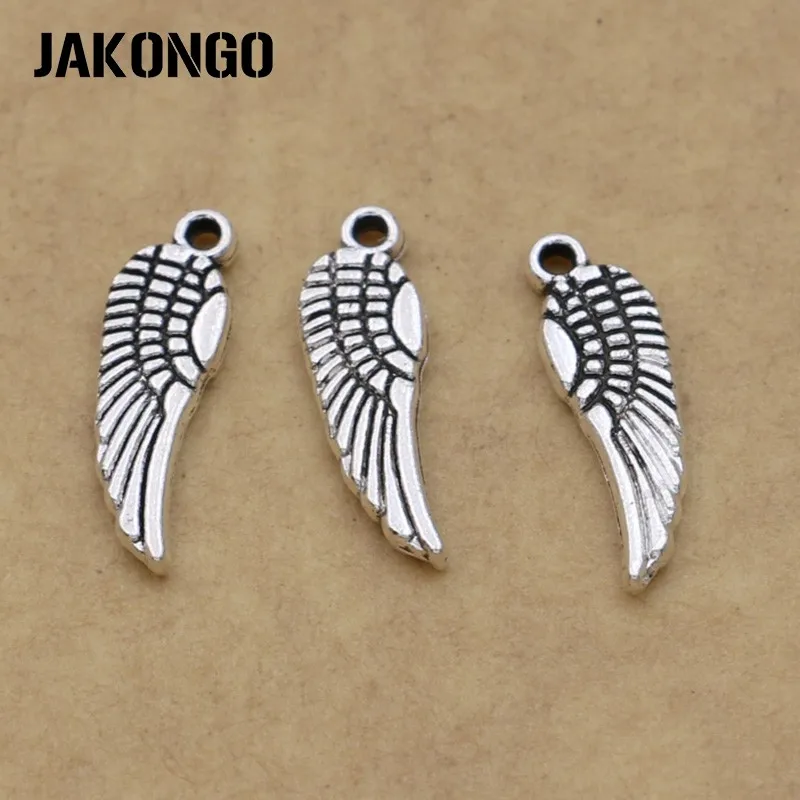 30 шт./лот антикварные посеребренные Крылья ангела Подвески Браслеты Ювелирные