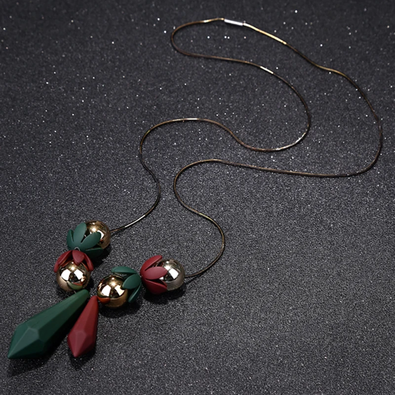 YAOLOGE акрил золотым бисером кристалл сверла тела заявление ювелирные ожерелья и