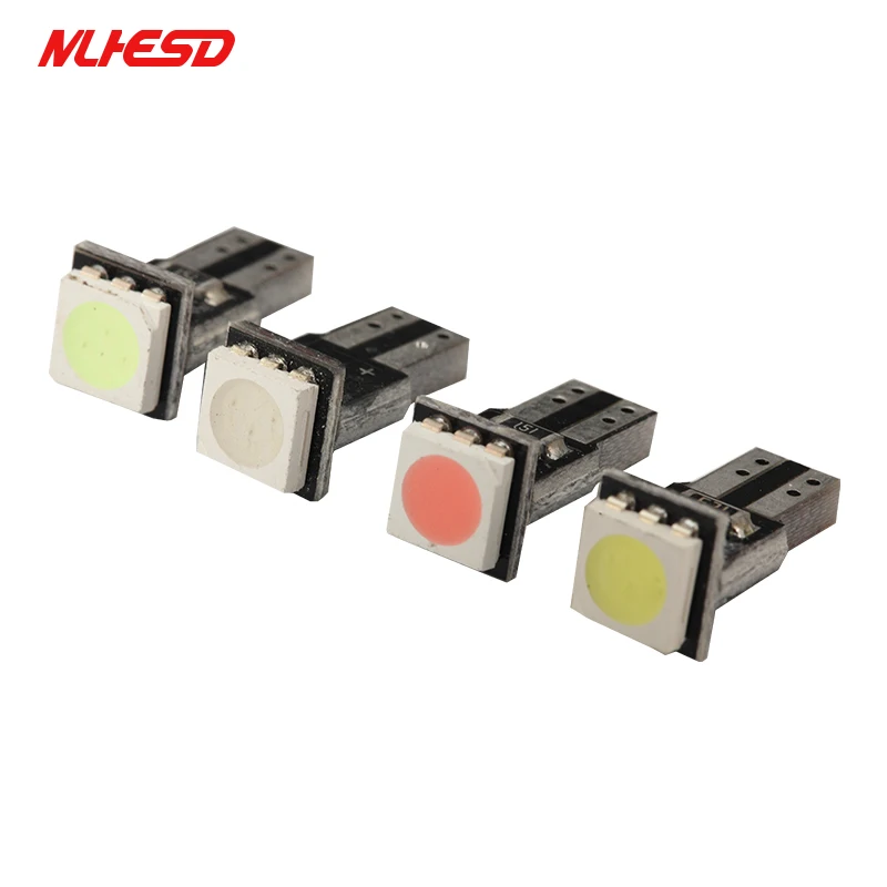 100 шт. T5 5050 1SMD светодиодный светильник лампы ошибок W5W автомобиля мерцающий