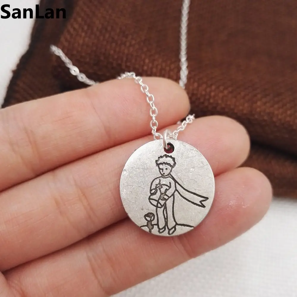 10 шт. Новое поступление ожерелье Маленького принца с его розой под луной подарок