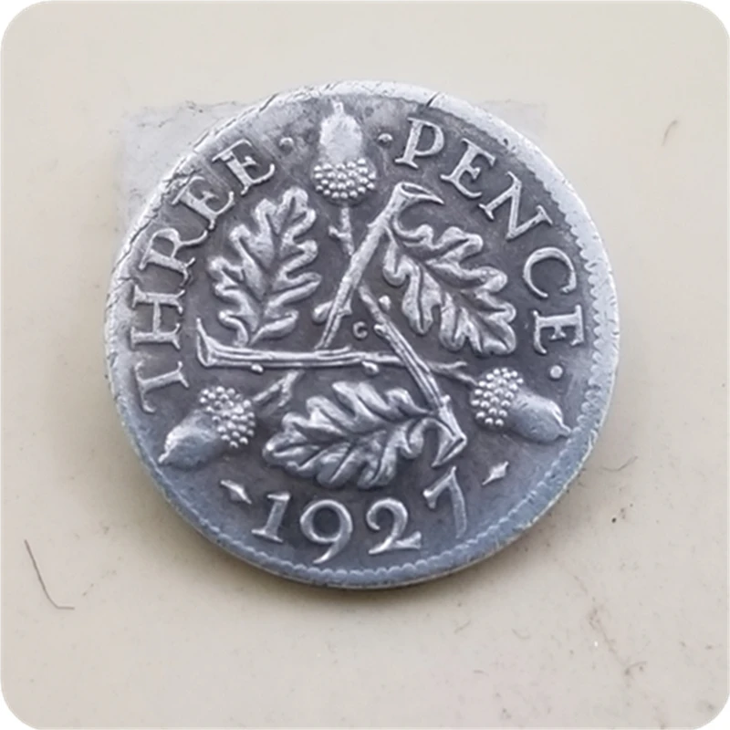 1927 Великобритания 3 пенса-Джордж В копия монеты-необычная монеты-копия монеты