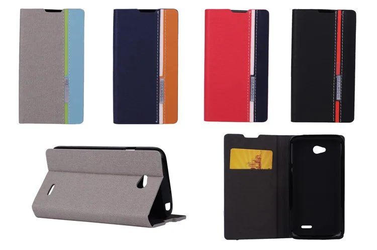 Роскошный кожаный чехол бумажник с откидной крышкой для мобильного телефона LG L70