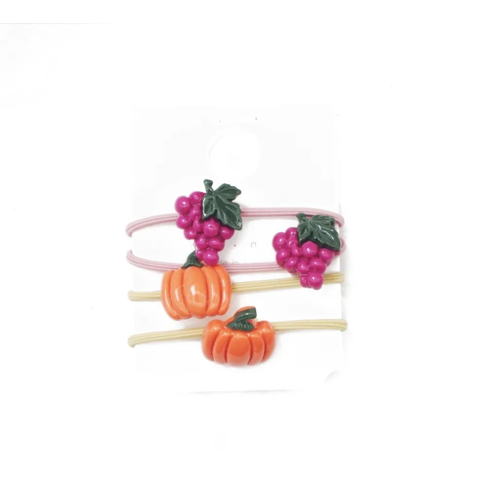 4 шт. новые Мультяшные Овощи Фрукты эластичные детские ленты для волос аксессуары