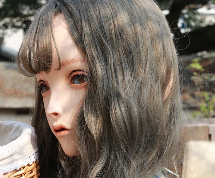 

(LiLi Mask-34) Sweet Girl Resin Head Mask Kigurumi Cosplay Japanese Role Play Anime Silicone Kigurumi Mask Crossdresser Doll