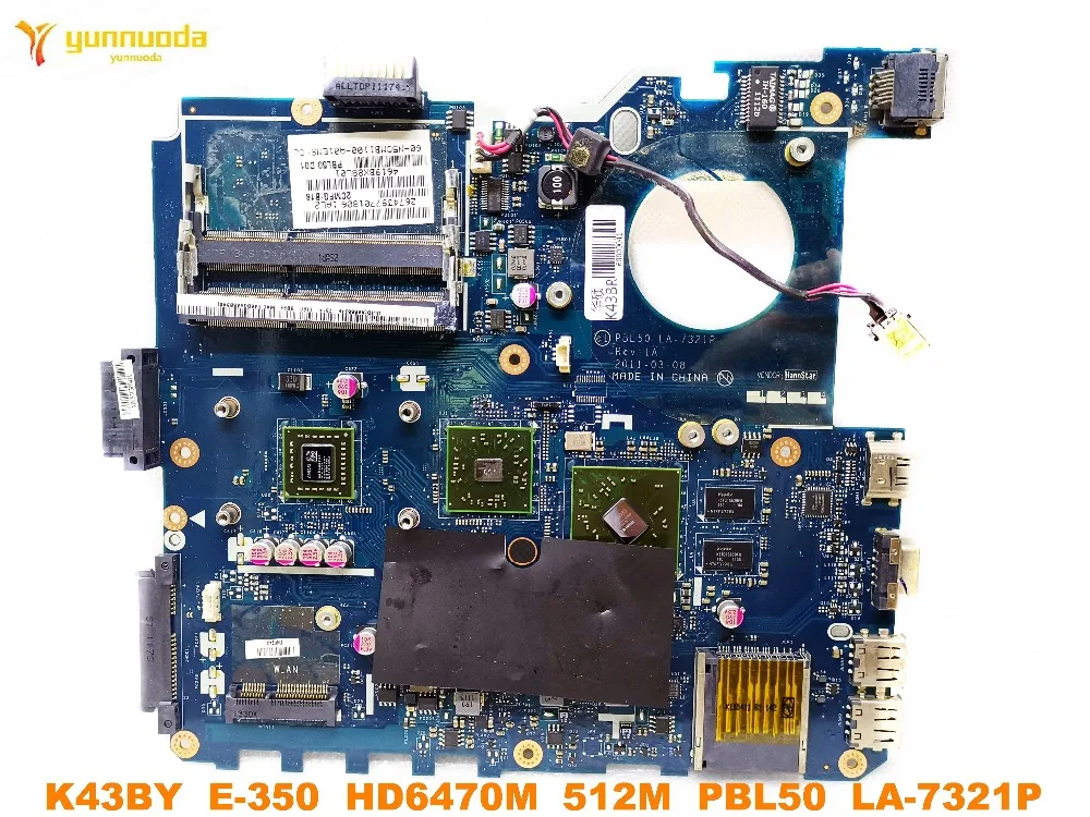 Оригинальный дизайн для ASUS K43BR Материнская плата ноутбука K43BY E 350 HD6470M 512 М PBL50 LA 7321P