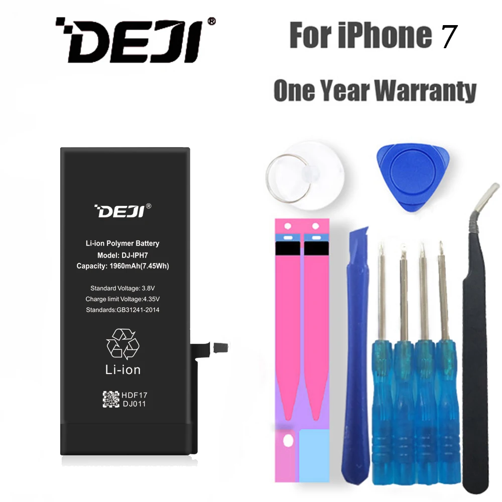 Оригинальный литий полимерный аккумулятор DEJI для iPhone 7/7G высокое качество 1960 мАч