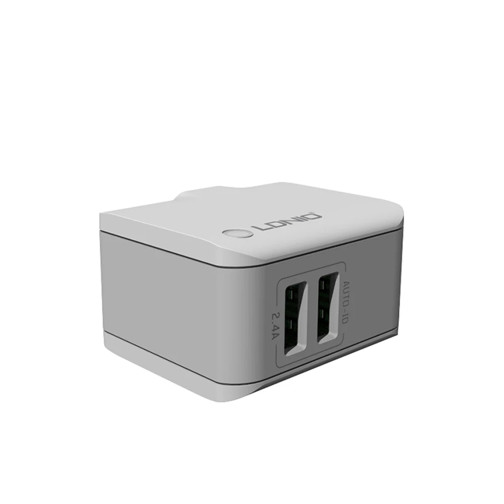 LDNIO EU Plug 2.4A Быстрая зарядка type-C двойной usb-порт для путешествий домашнее настенное зарядное устройство Съемный штекер для iPhone HUAWEI XIaomi