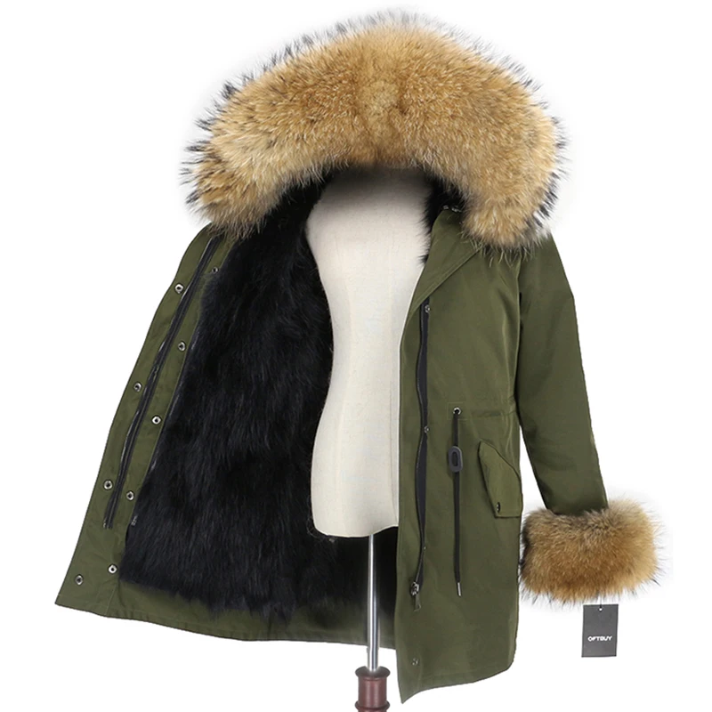 OFTBUY пальто с натуральным мехом енота, капюшон с манжетами, подкладка из лисьего меха, зимняя куртка, Женская длинная парка, водонепроницаемая верхняя одежда, новинка