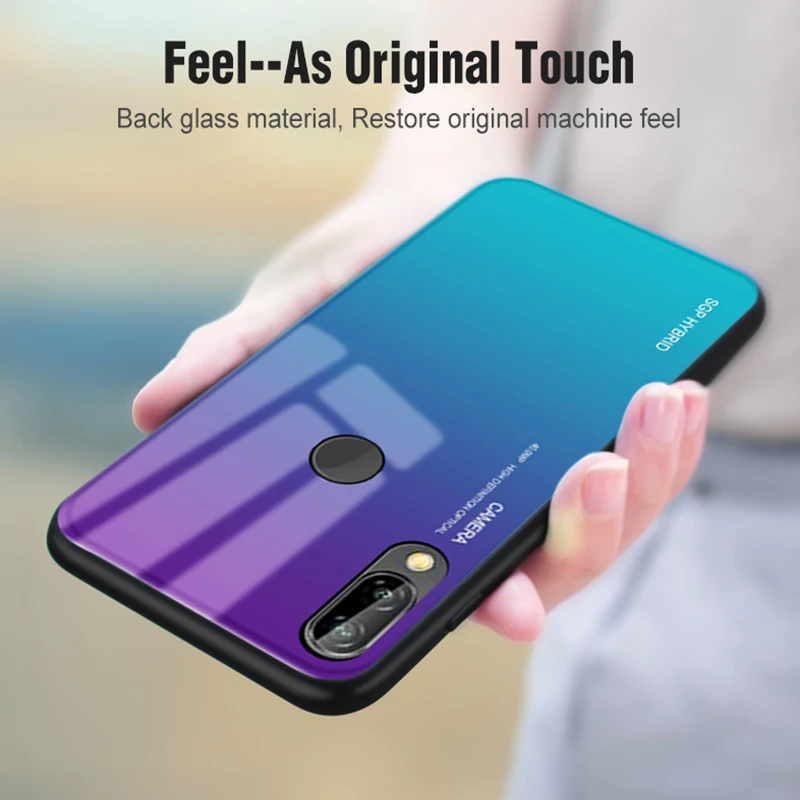 Градиентный чехол для телефона из закаленного стекла для Huawei P30 P20 P10 Mate 20 Pro Lite, легкая задняя крышка, защитный чехол для mate 20x