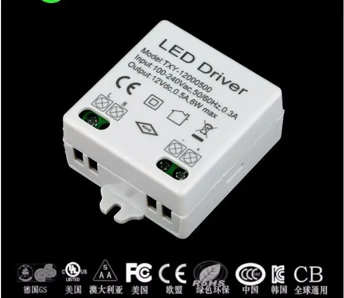 

100PCS UKCA CE 12V 0.5A 6W led driver LED constant voltage power supply Lighting Transformers safe Driver for LED strip