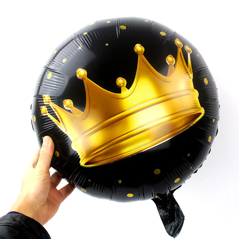 

50pcs 18 Inch/Large/Mini Gold Crown Foil black Balloon Birthday Helium balloons Decoration party gender reveal globos grandes