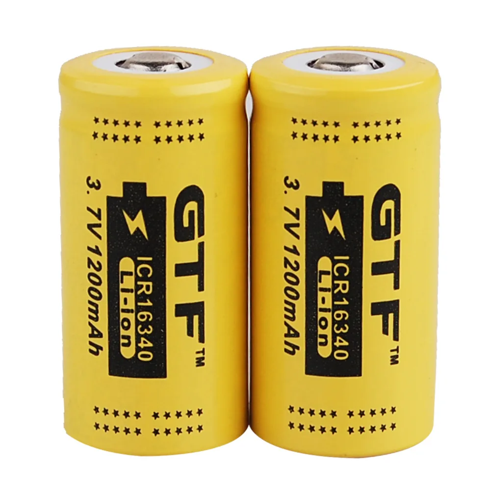 Комплект из 2 предметов 16340 Батарея 3 7 V 1200 мА/ч литий Перезаряжаемые CR123 CR123A для