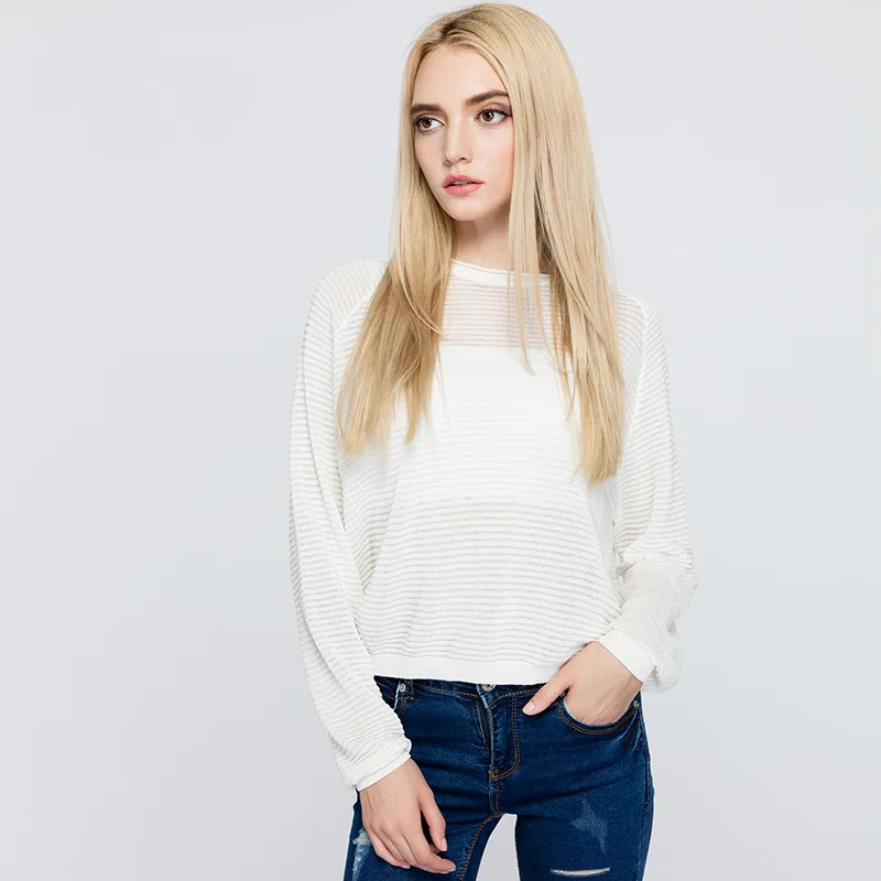 Женский Короткий трикотажный пуловер модный свитер с длинным рукавом Зимние